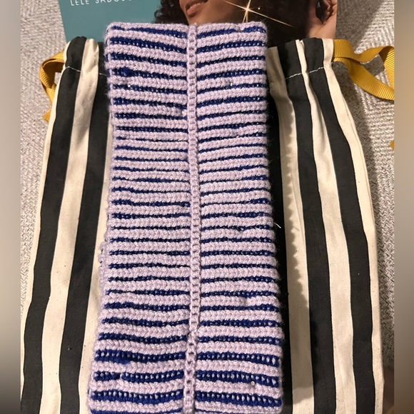 ❌ON SALE❌LELE SADOUGHI NWOT SUNDAY STRIPE EMBELLISHED STRIPE RIBBED EAR WARMER - Picture 6 of 8